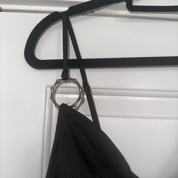 Black Satin Mini Dress - Picture 5 of 6